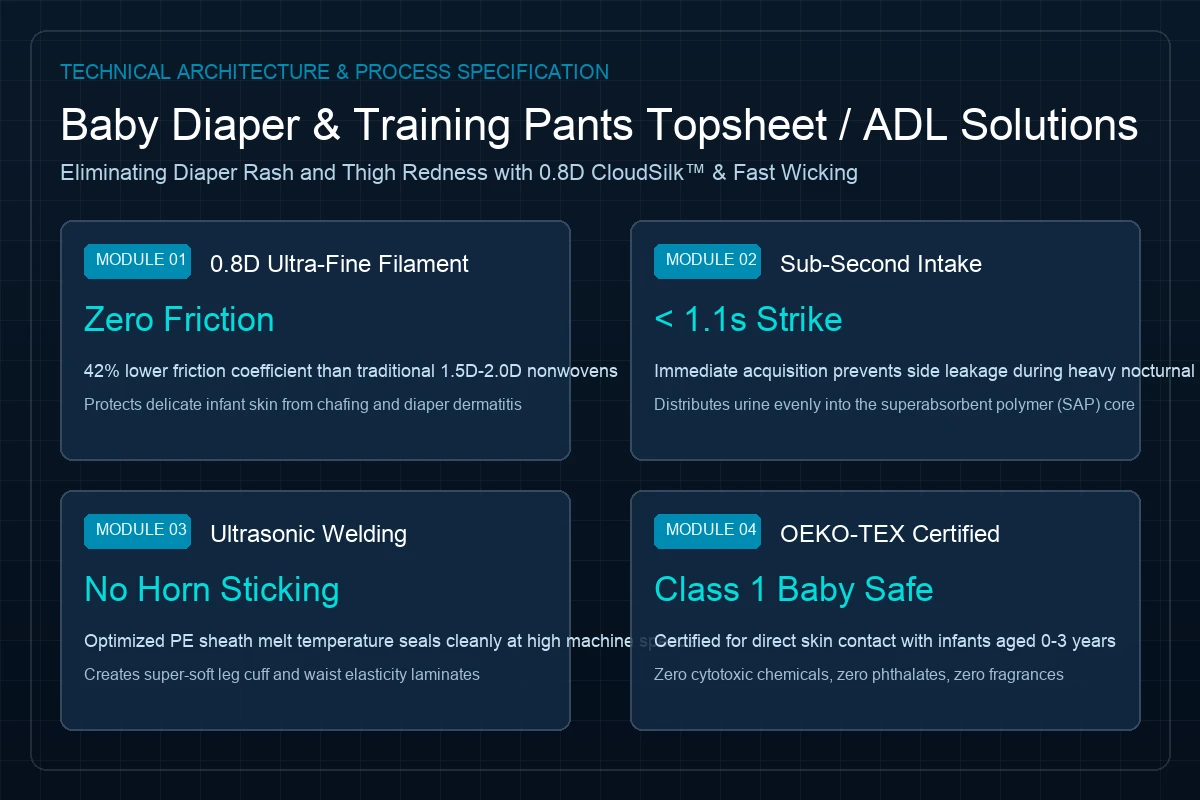 Baby diaper nonwoven application diagram