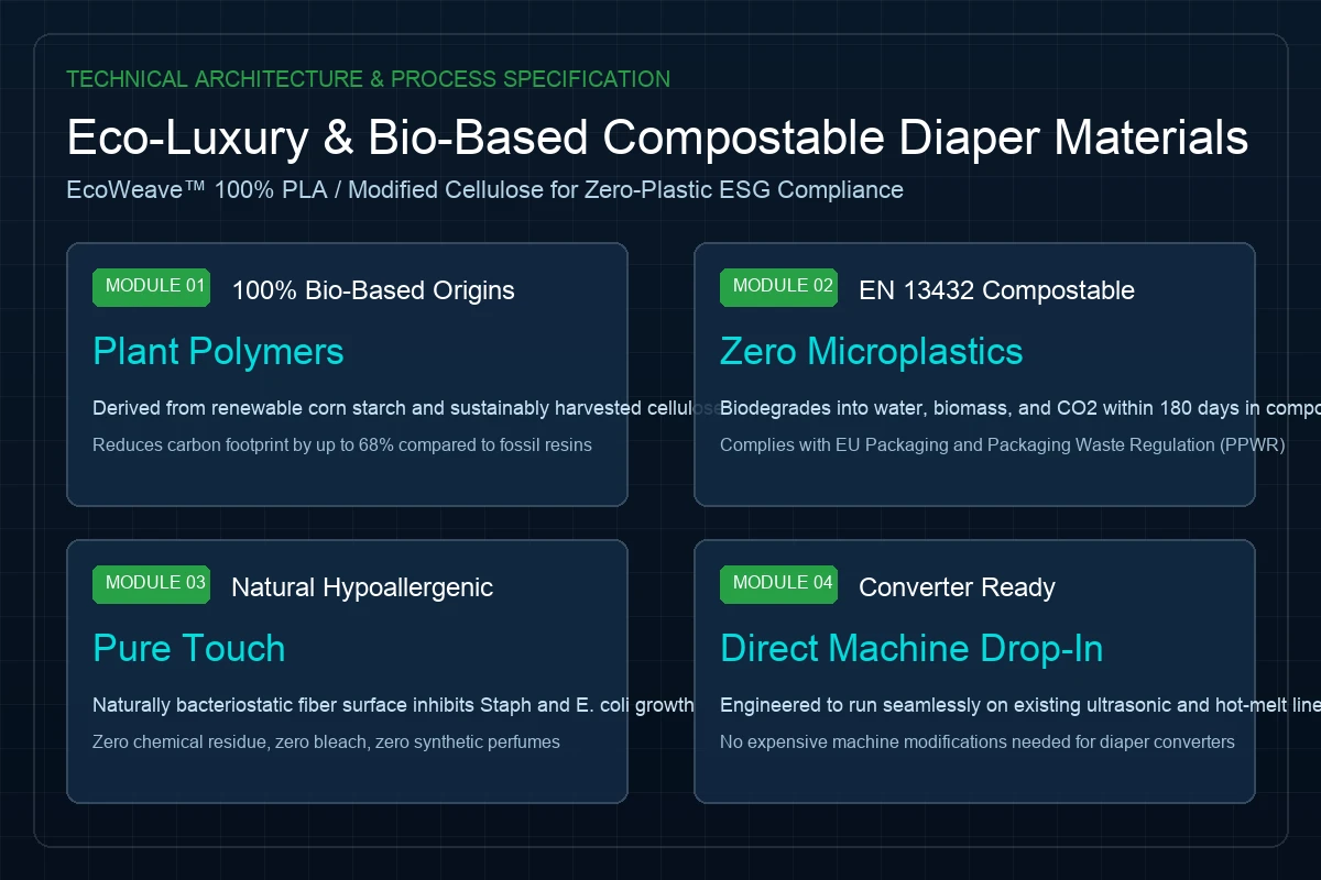 Bio-based PLA compostable nonwoven diagram