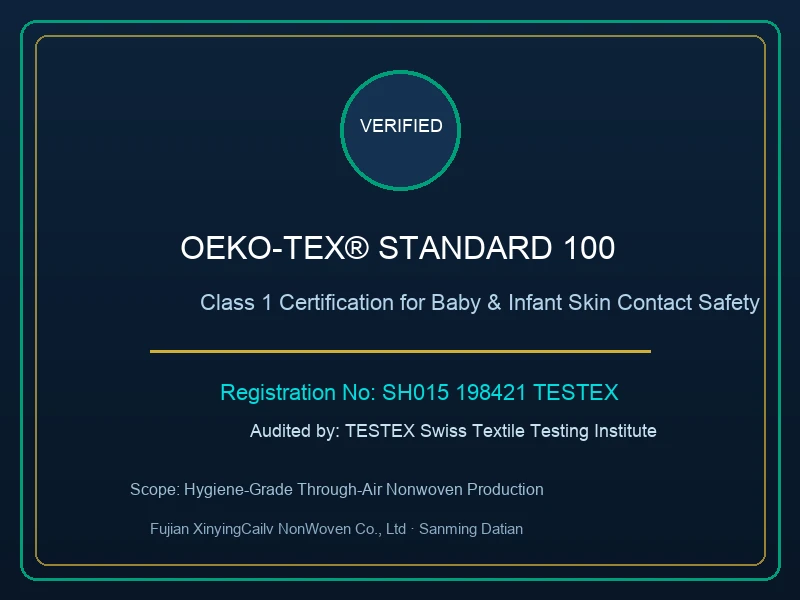 OEKO-TEX Standard 100 Class 1 baby certificate
